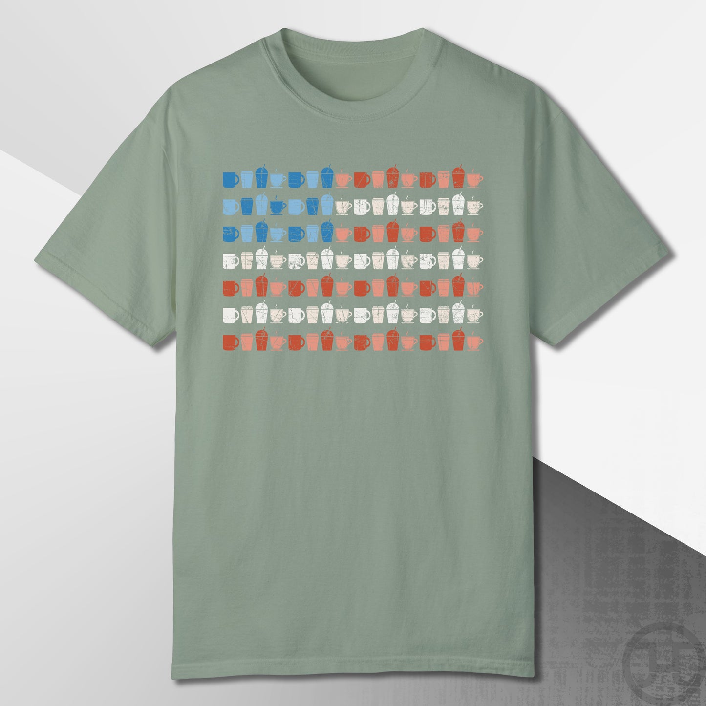 Coffee Cups Flag T-Shirt