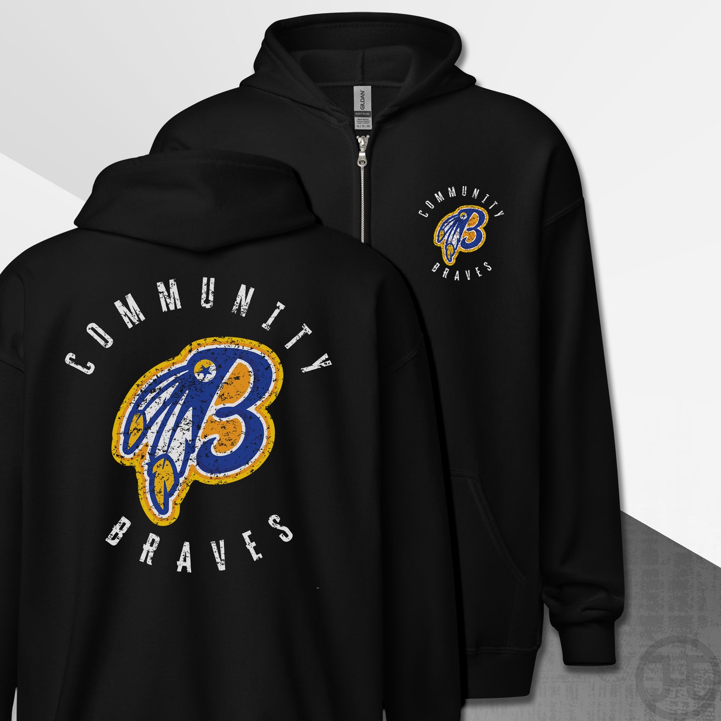 Community Braves Zip-Up B-logo Hoodie
