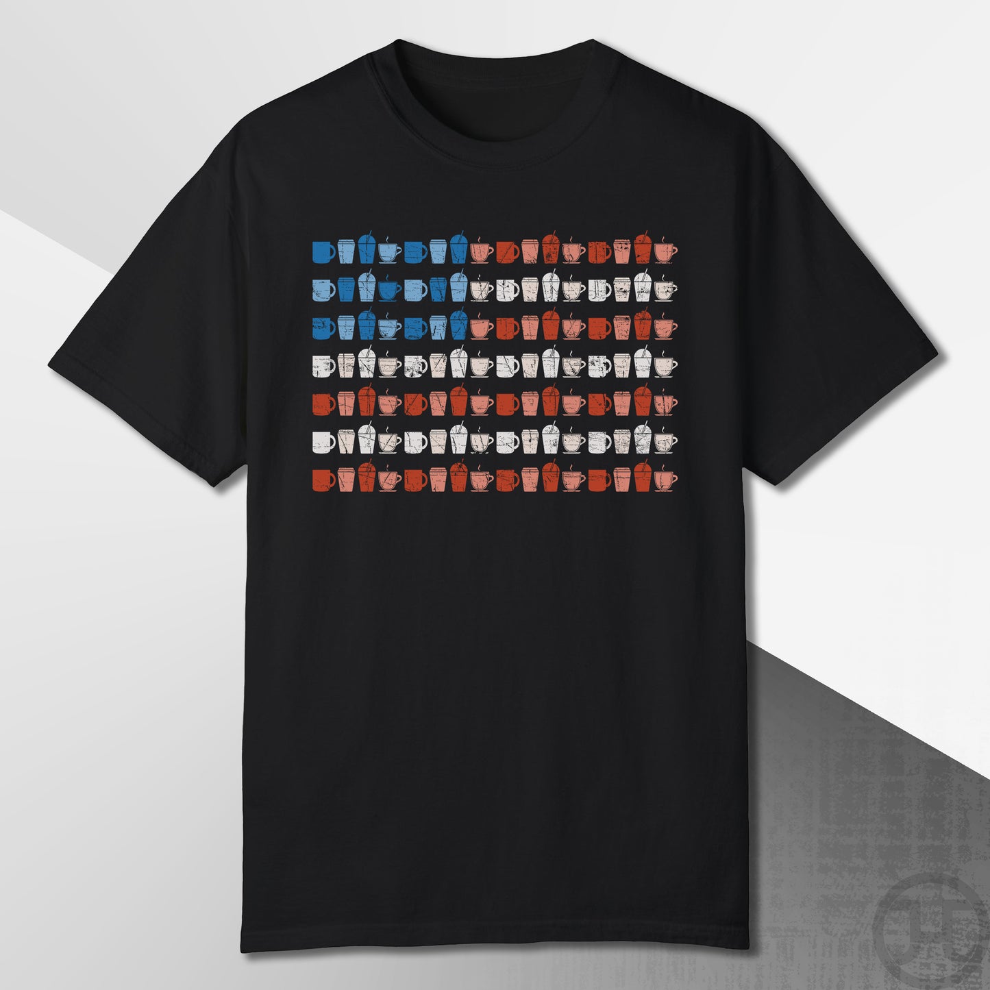 Coffee Cups Flag T-Shirt