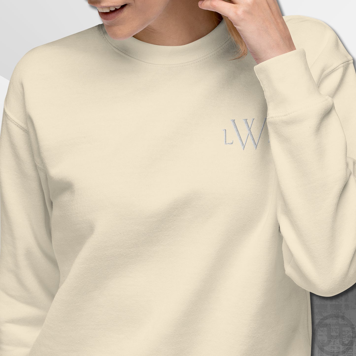 Embroidered Monogram Sweatshirt w/Names on Sleeves
