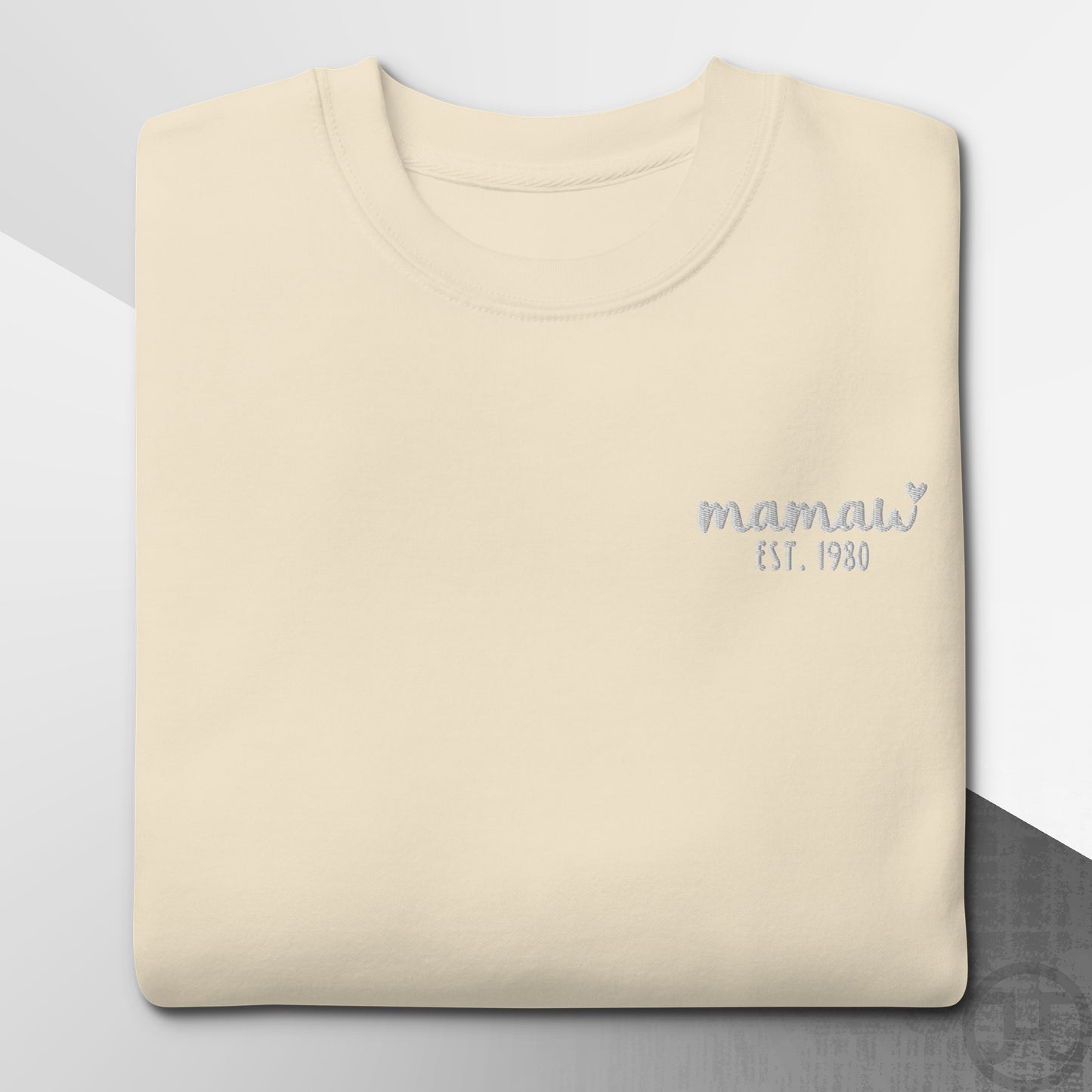 Embroidered Sweatshirt Mamaw w/Custom Est Date Left Chest