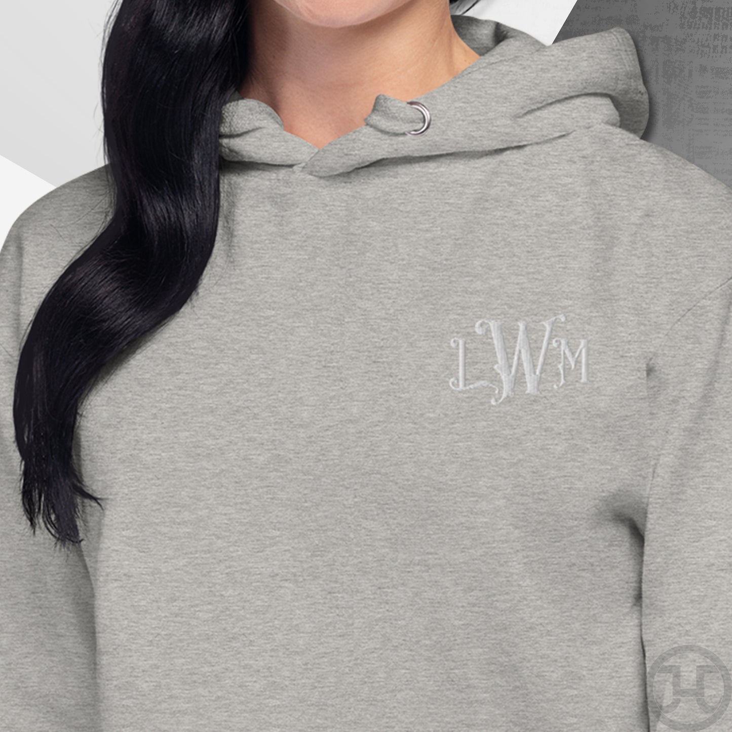 Embroidered 3-Letter Monogram Hoodie