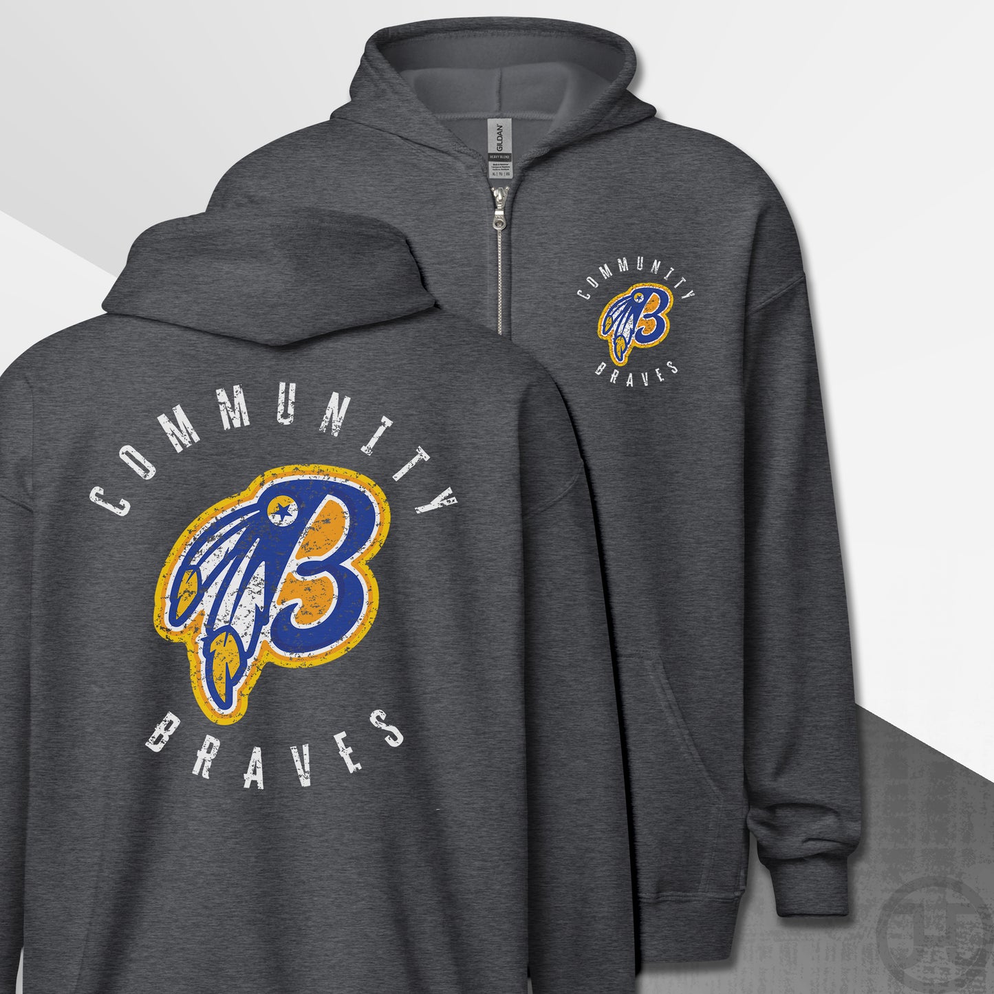 Community Braves Zip-Up B-logo Hoodie