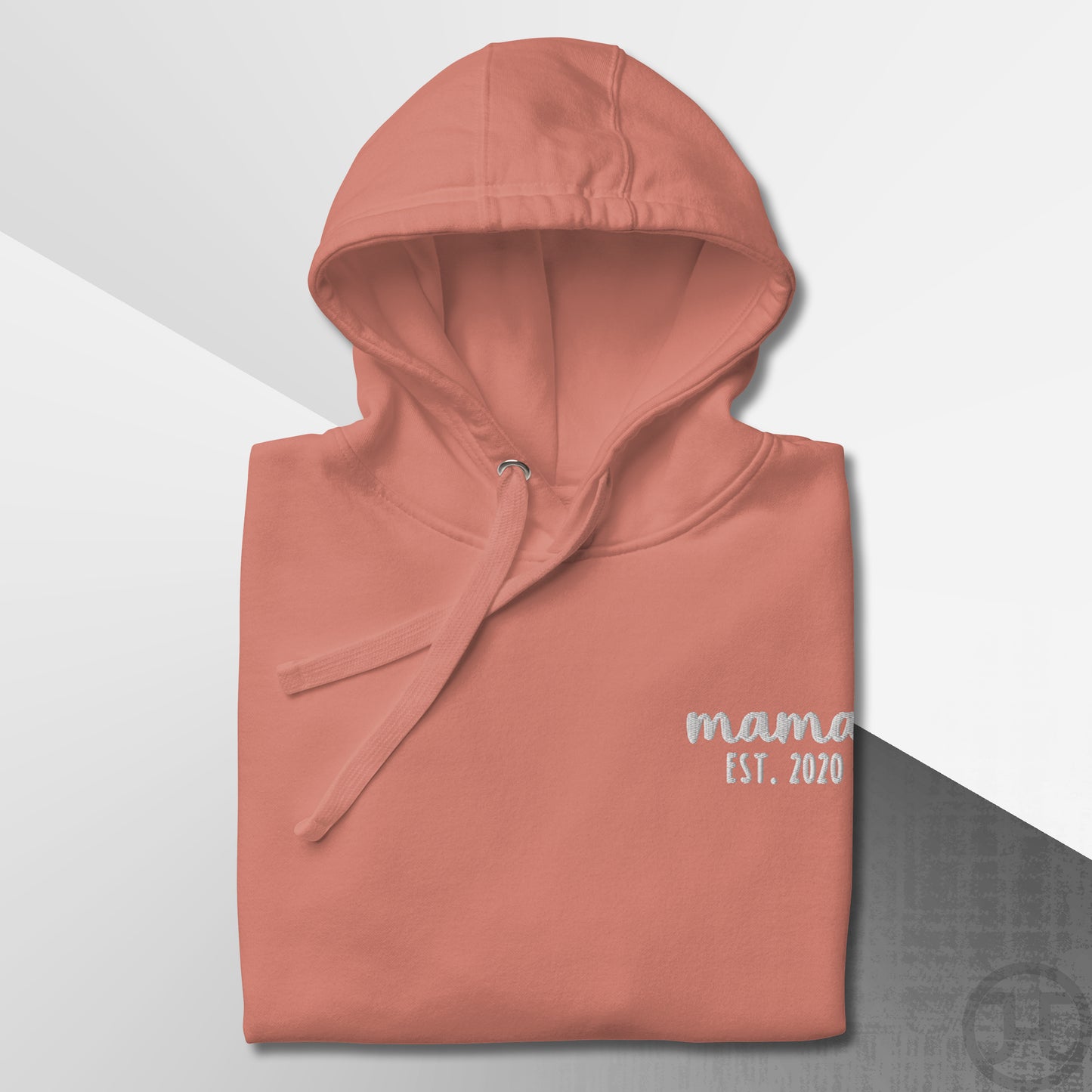 Embroidered Hoodie Mama w/Custom Est Date Left Chest