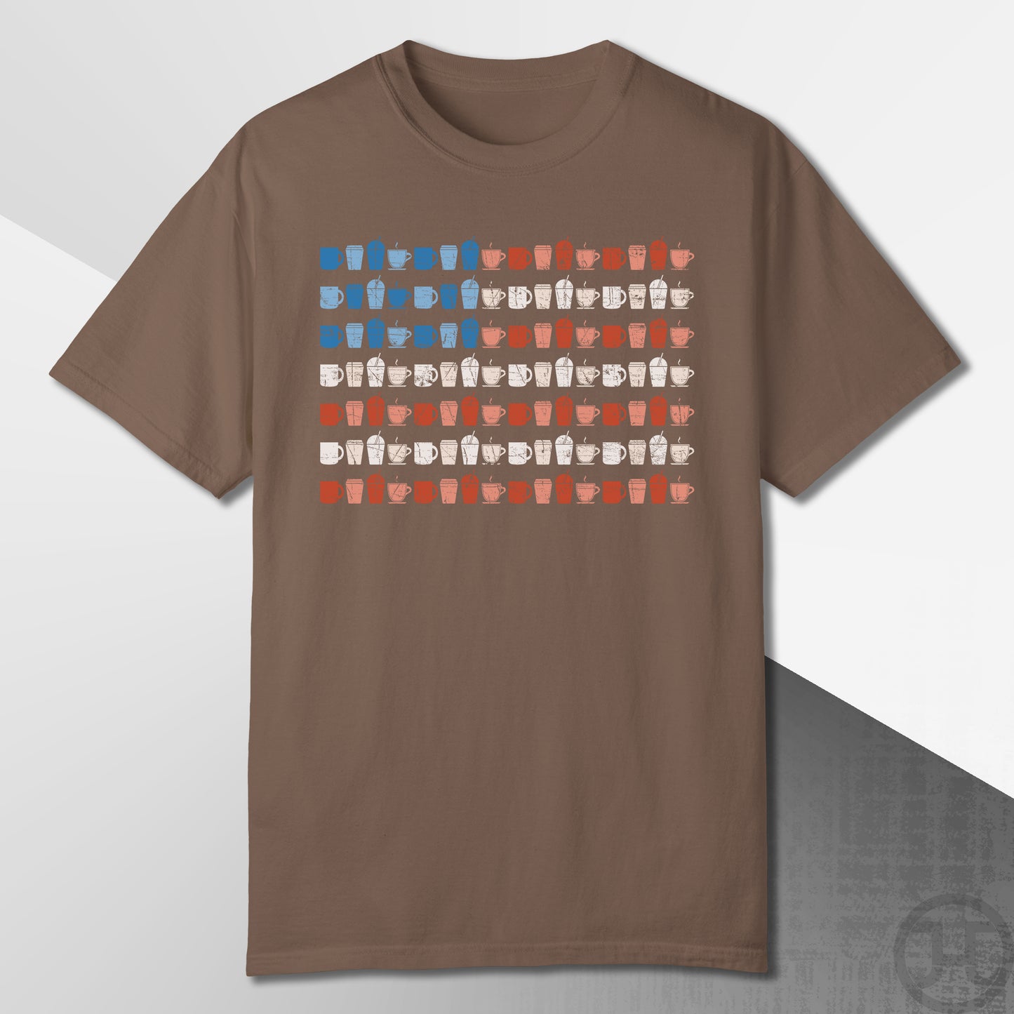 Coffee Cups Flag T-Shirt