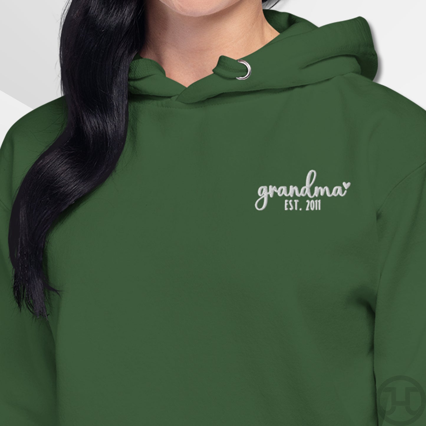 Embroidered Hoodie Grandma w/Custom Est Date Left Chest