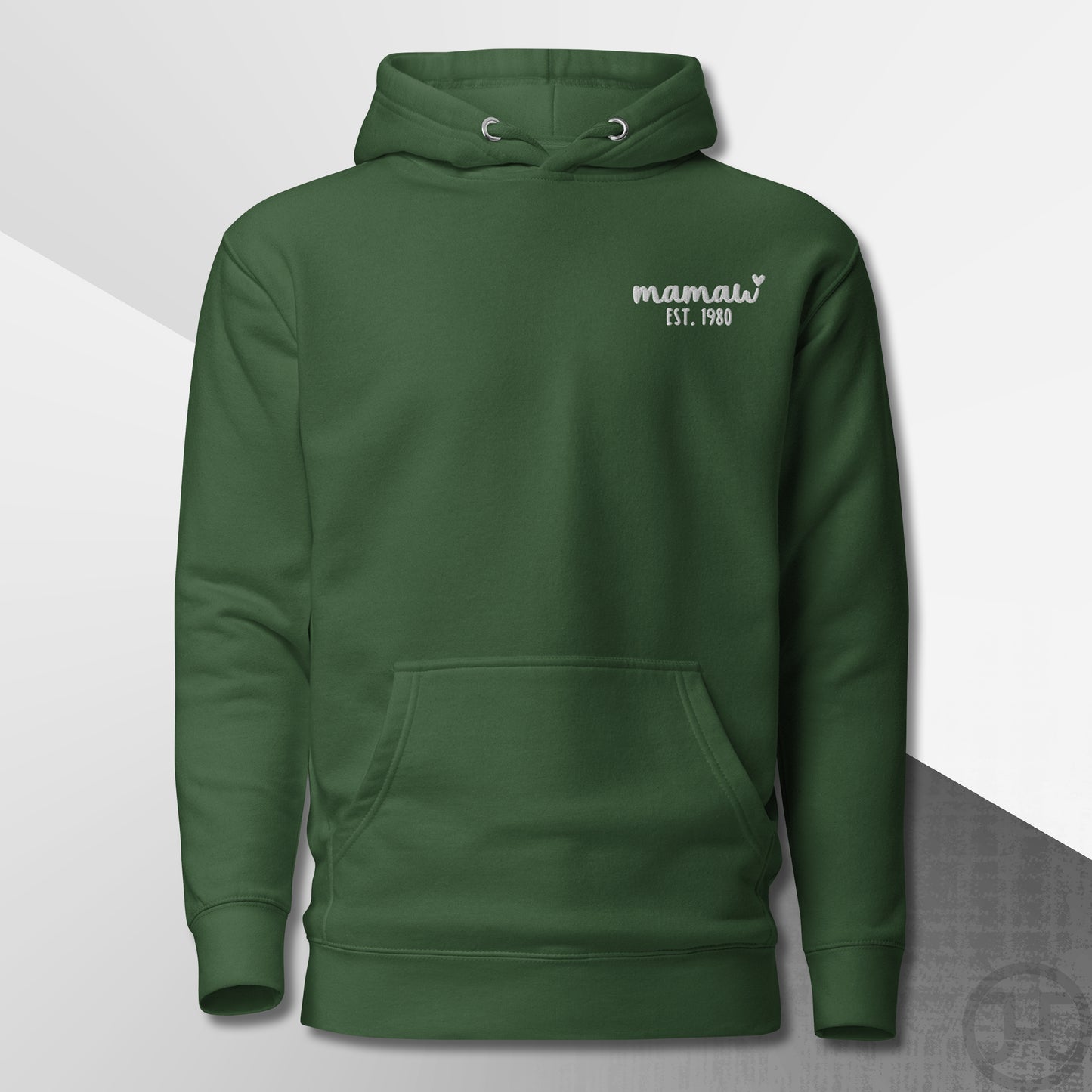 Embroidered Hoodie Mamaw w/Custom Est Date Left Chest