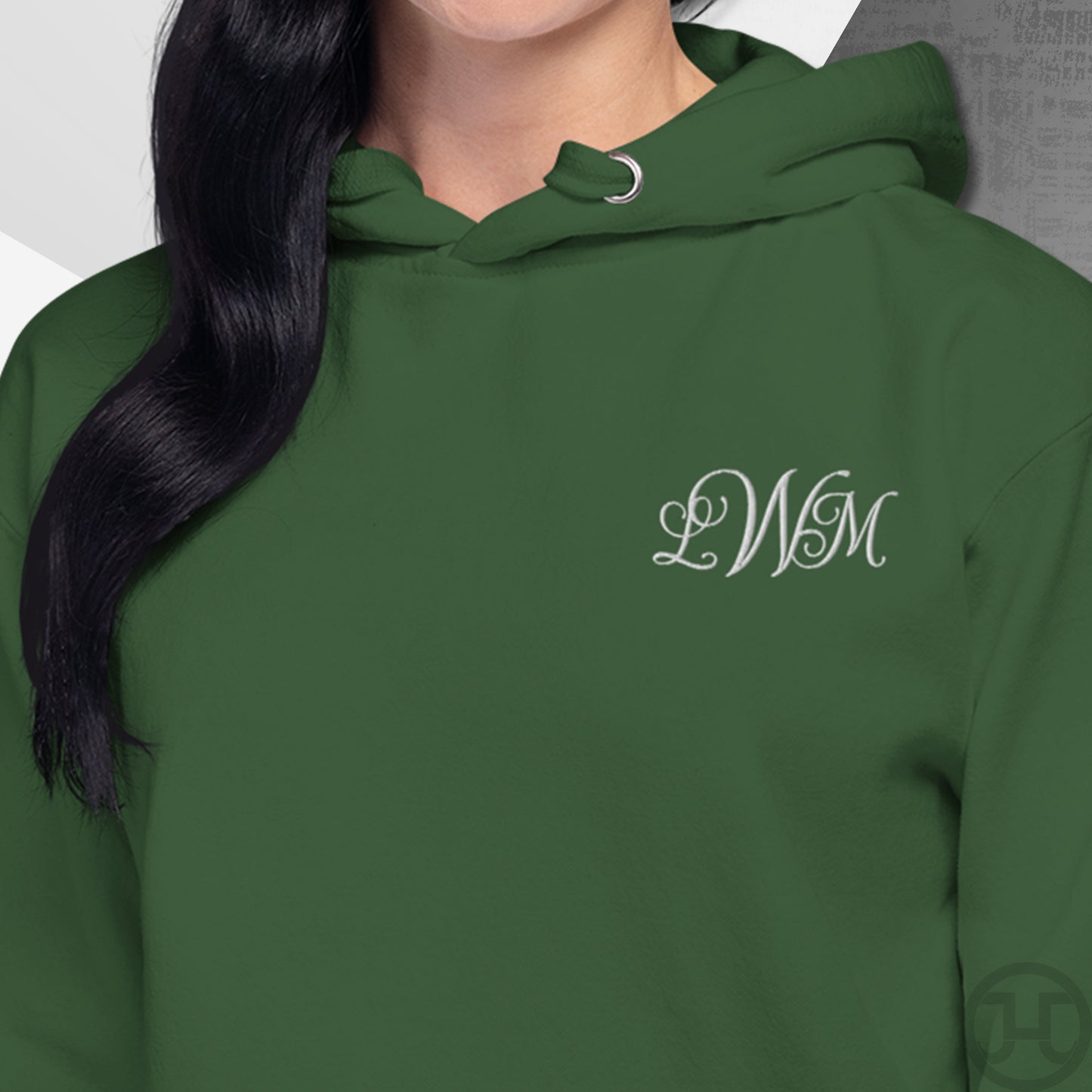 Embroidered 3-Letter Monogram Hoodie