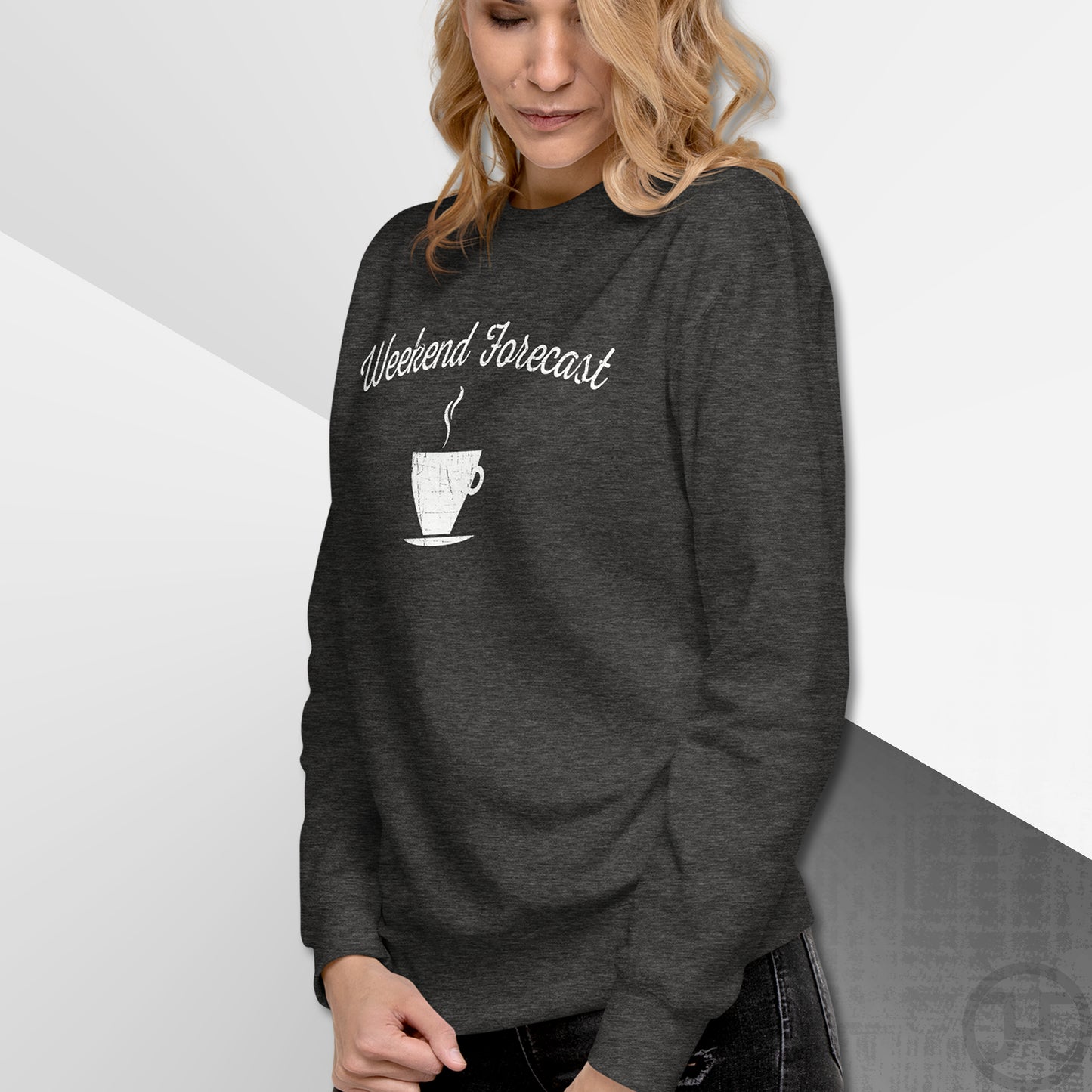 Weekend Forecast Coffee Cup Premium Sweatshirt