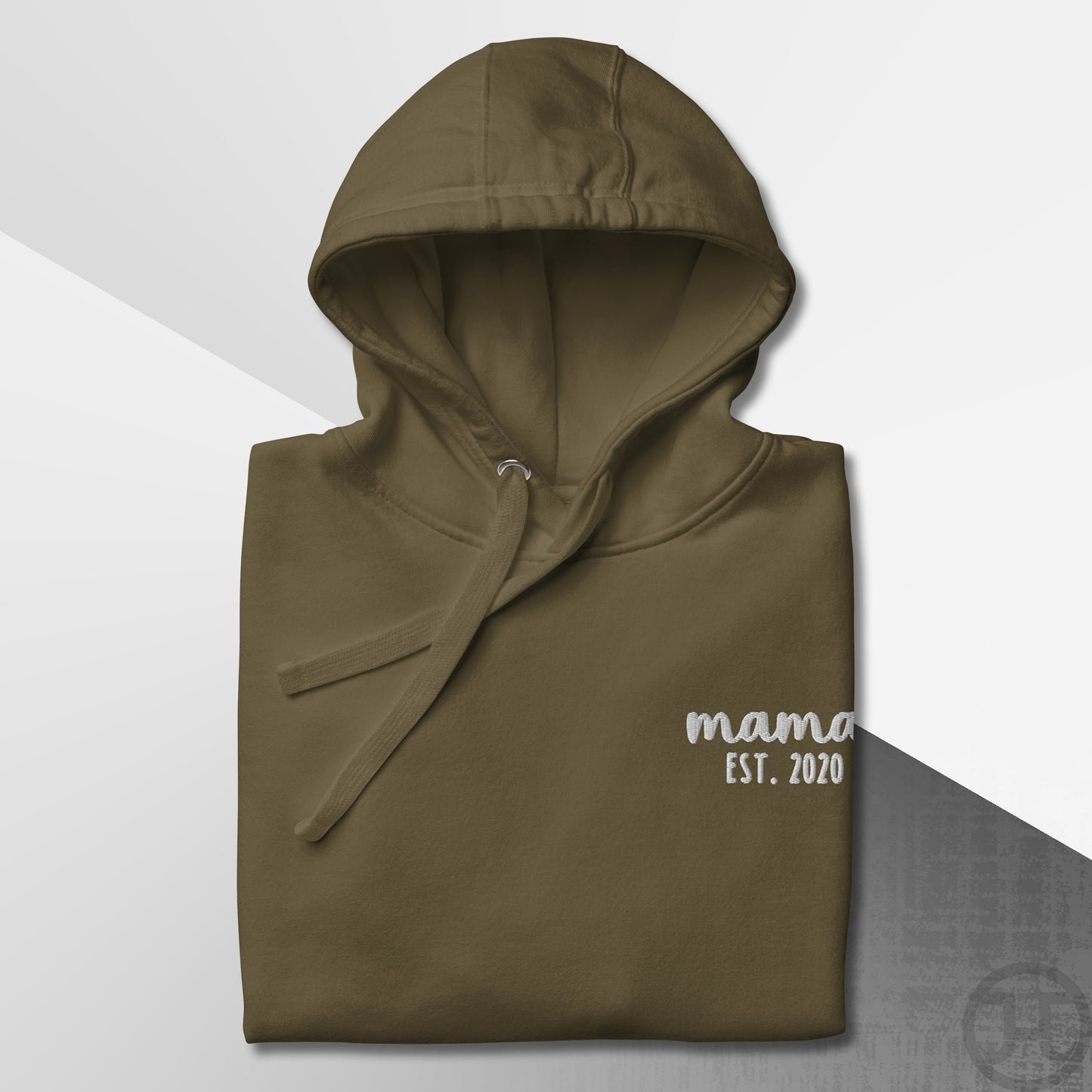 Embroidered Hoodie Mama w/Custom Est Date Left Chest