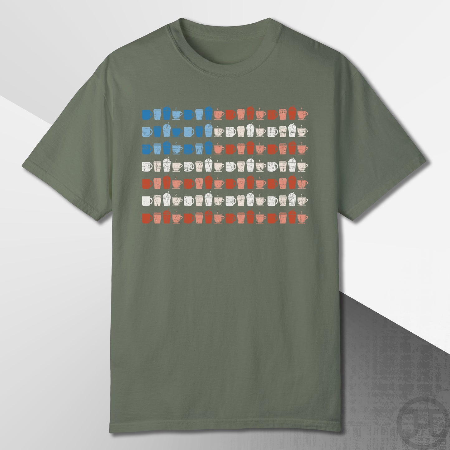 Coffee Cups Flag T-Shirt