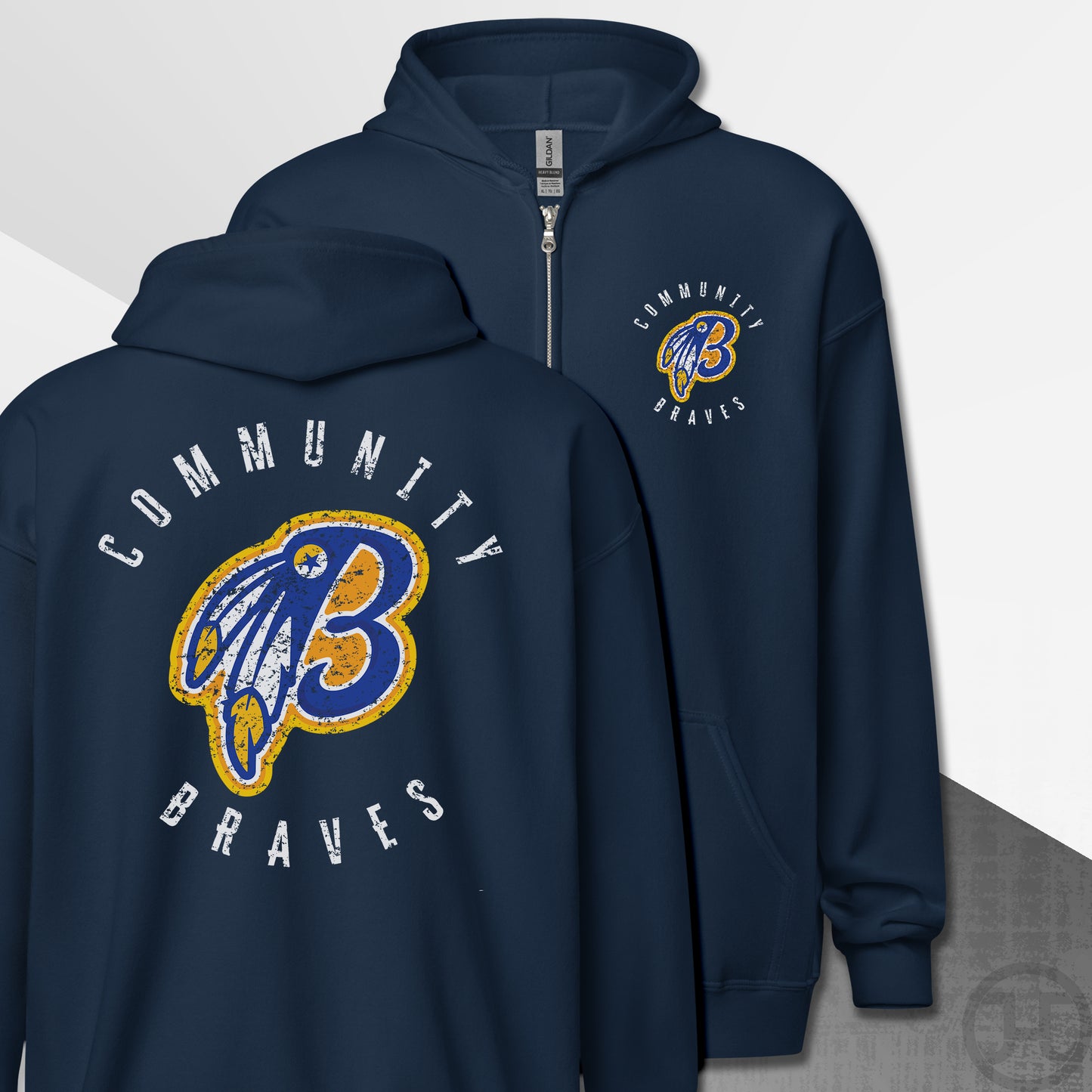 Community Braves Zip-Up B-logo Hoodie