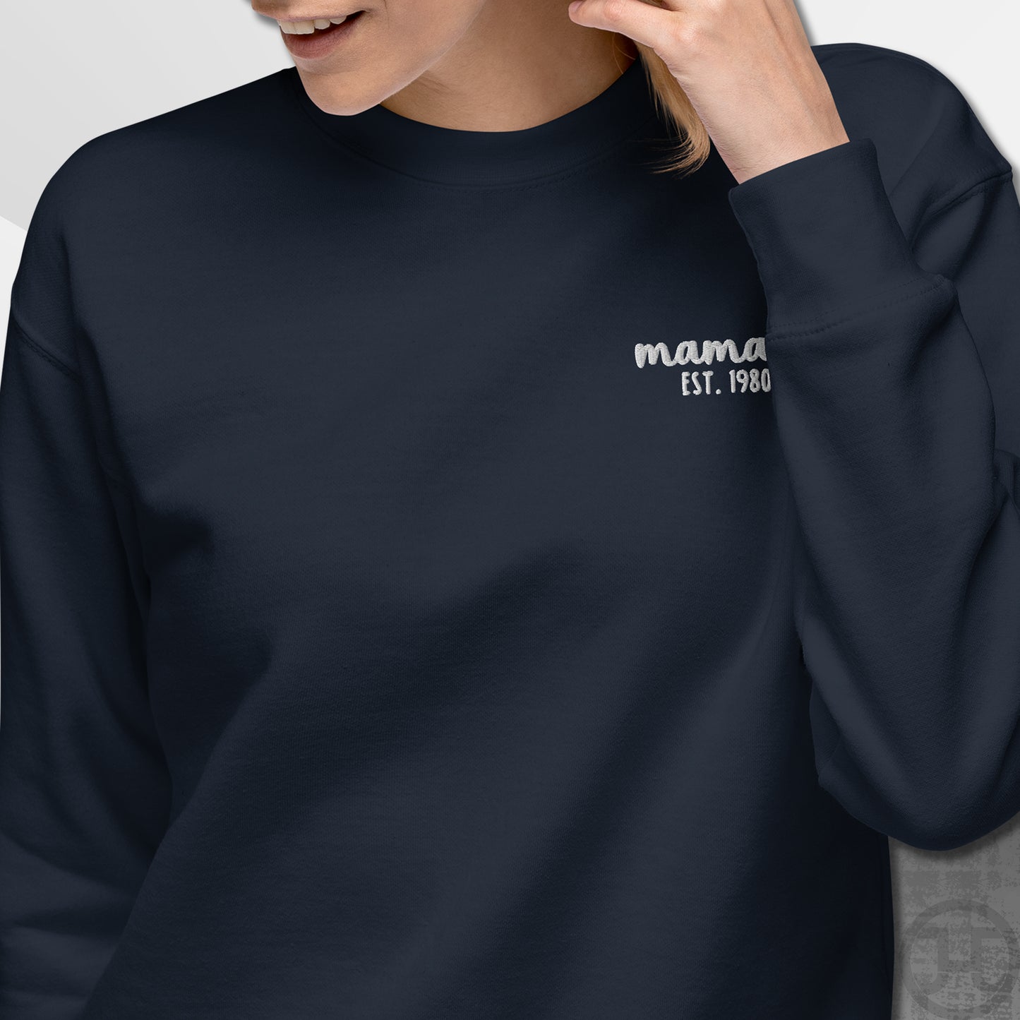 Embroidered Sweatshirt Mamaw w/Custom Est Date Left Chest