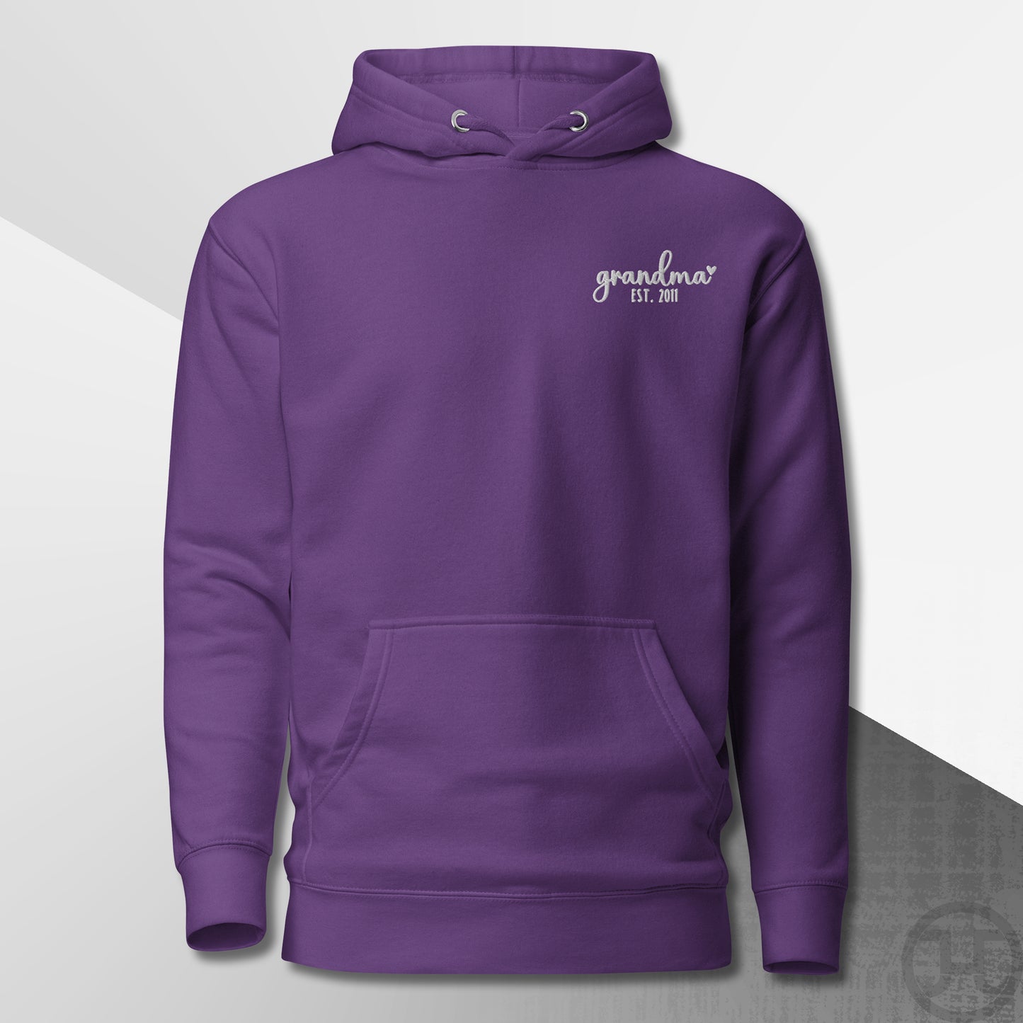 Embroidered Hoodie Grandma w/Custom Est Date Left Chest