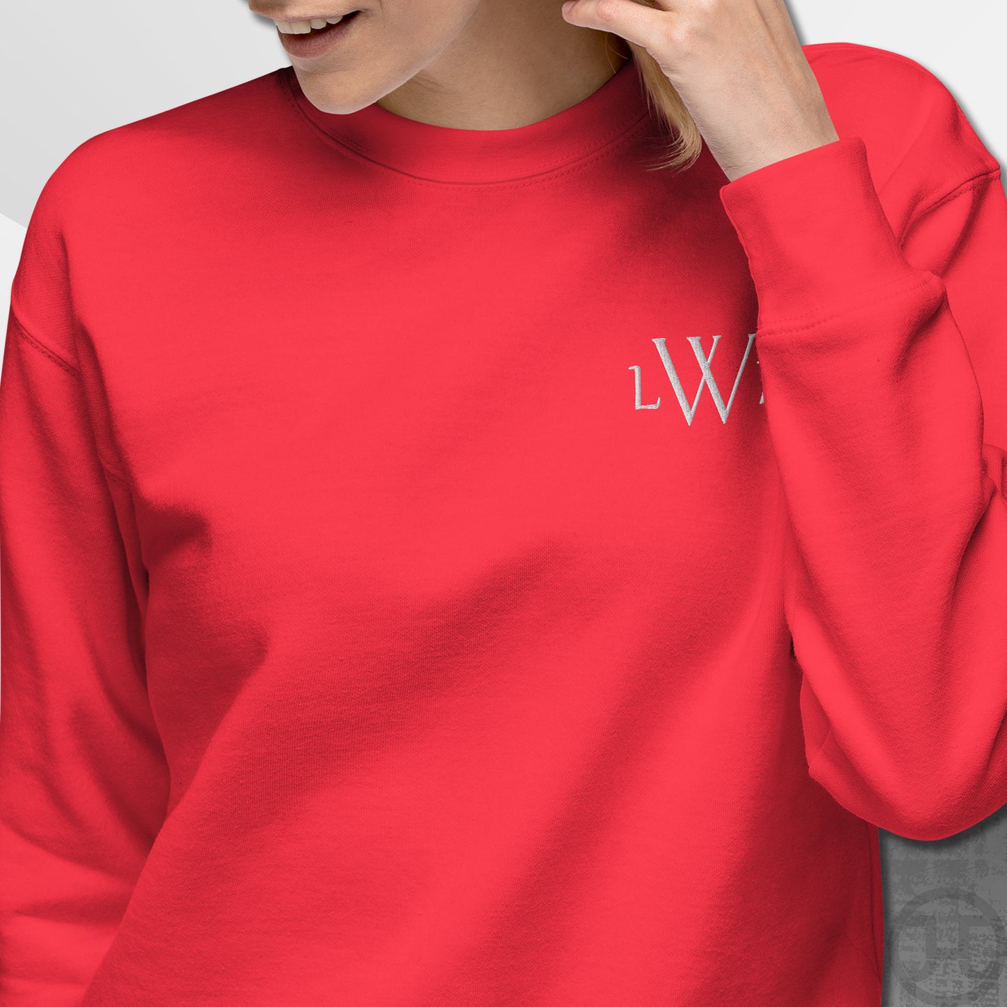 Embroidered Monogram Sweatshirt w/Names on Sleeves
