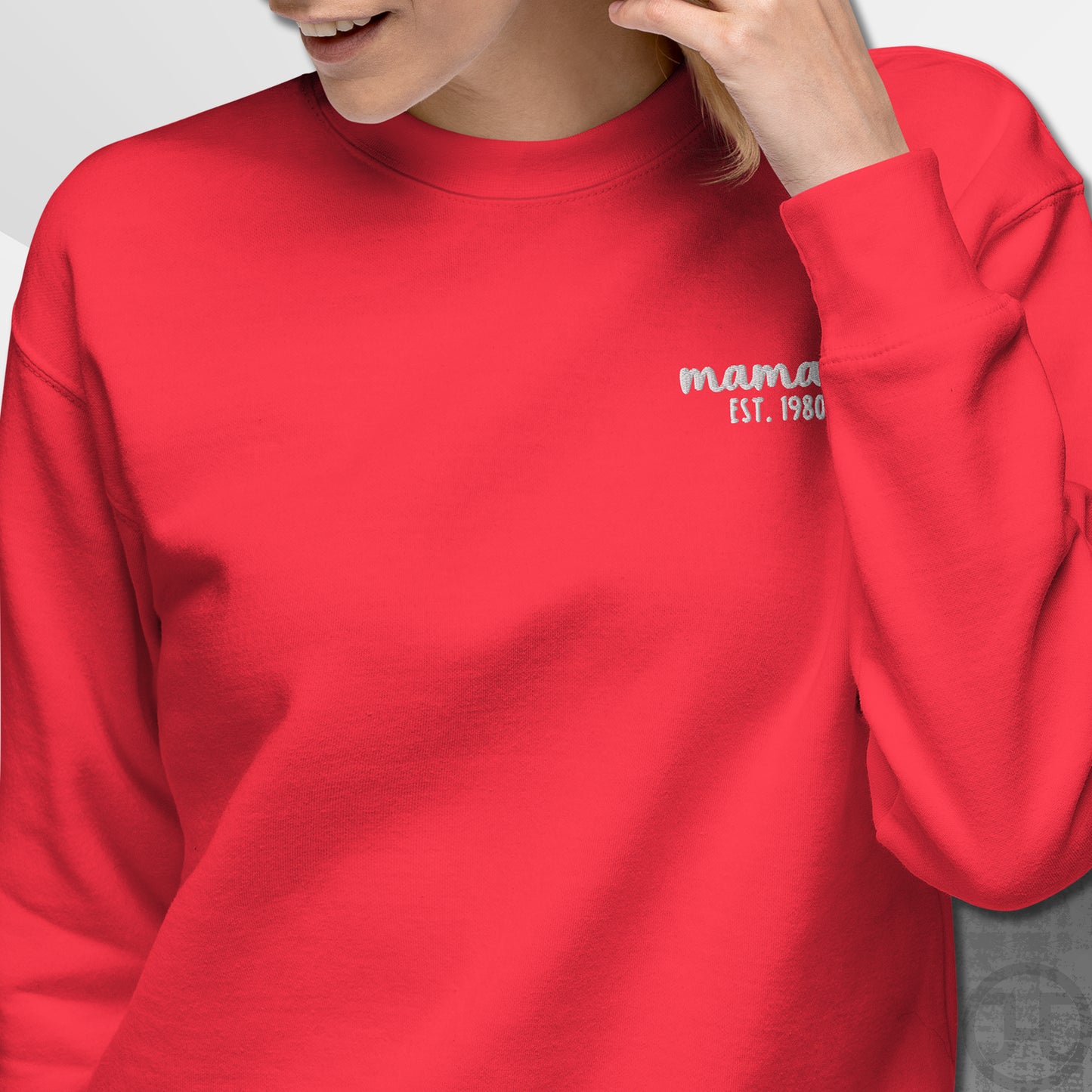 Embroidered Sweatshirt Mamaw w/Custom Est Date Left Chest