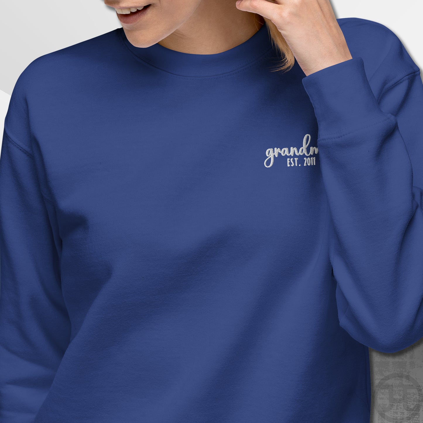 Embroidered Sweatshirt Grandma w/Custom Est Date Left Chest