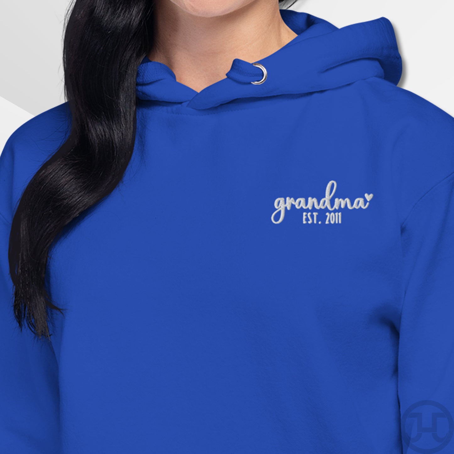 Embroidered Hoodie Grandma w/Custom Est Date Left Chest