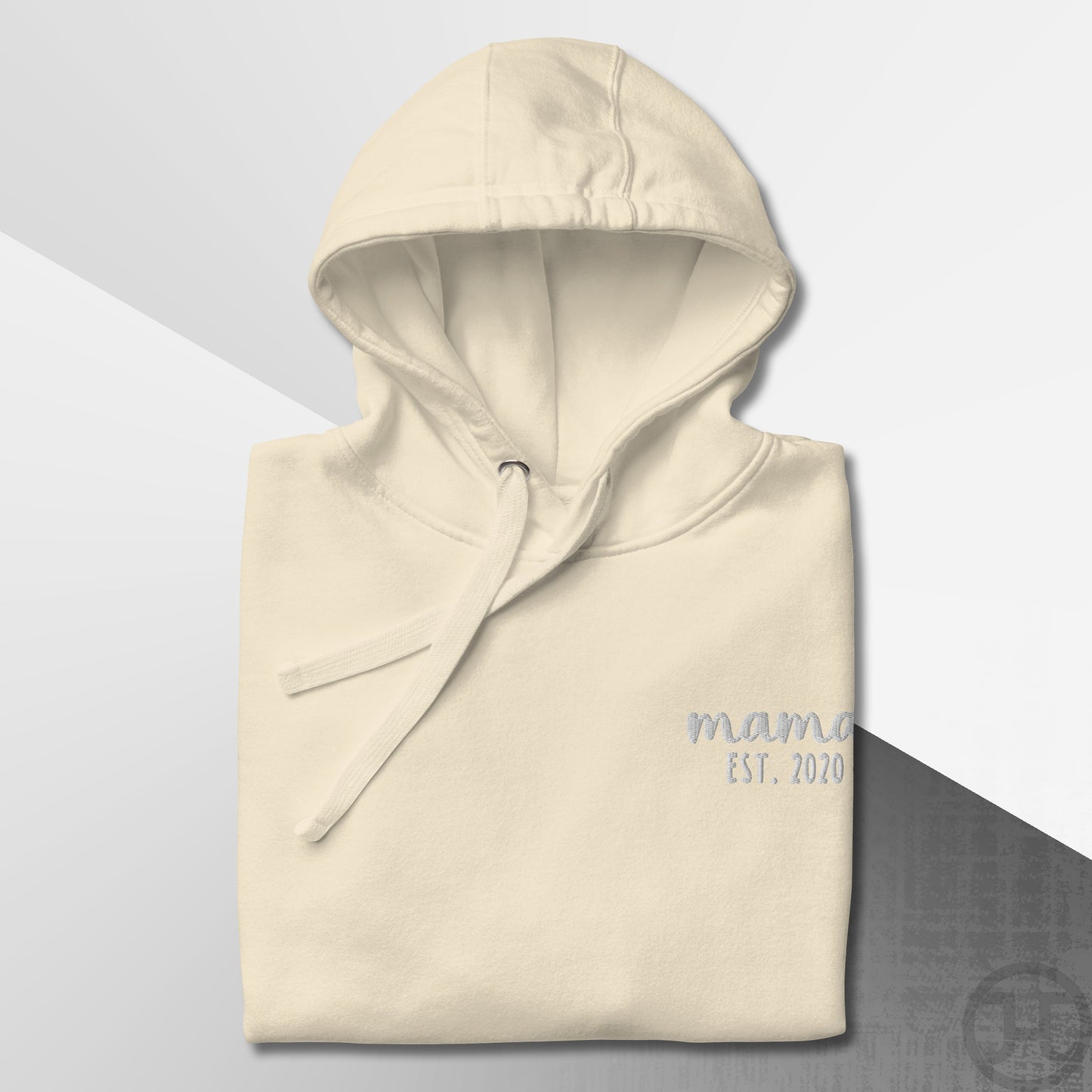 Embroidered Hoodie Mama w/Custom Est Date Left Chest