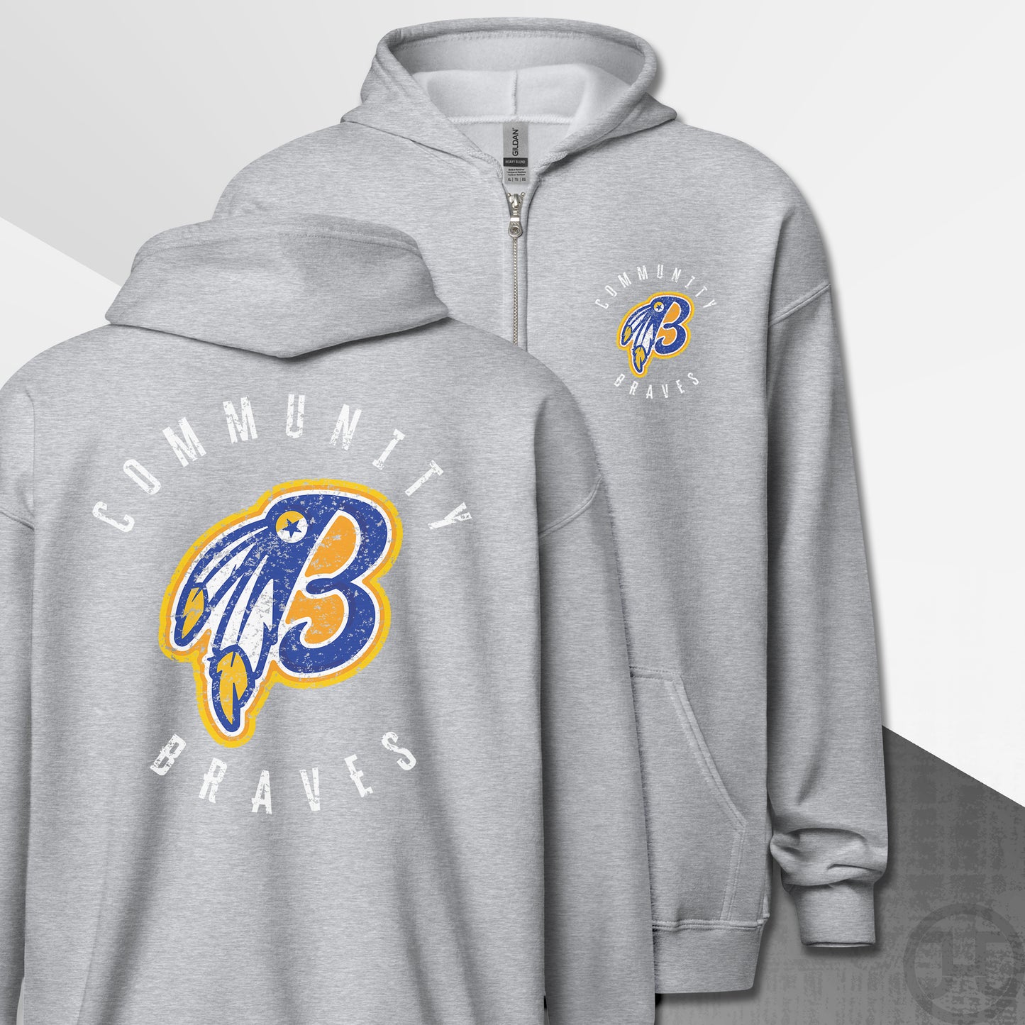 Community Braves Zip-Up B-logo Hoodie