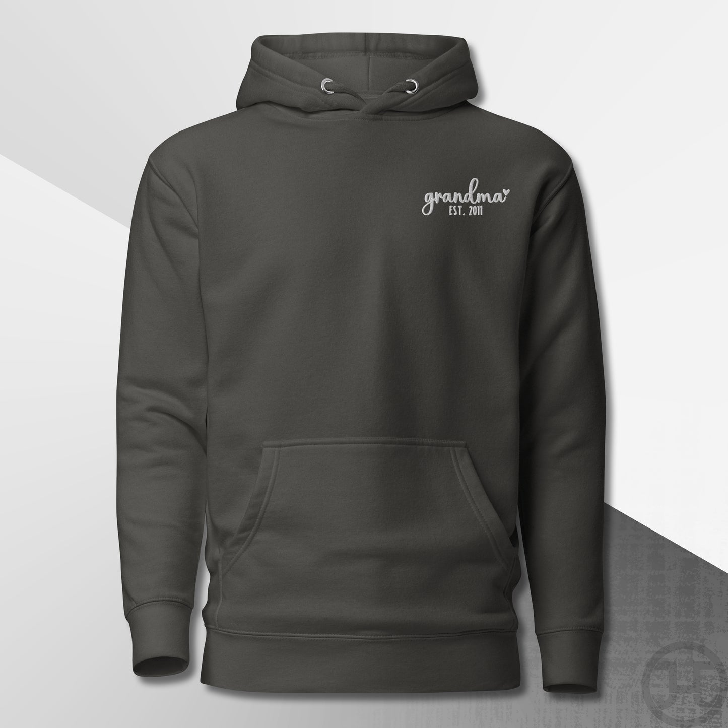 Embroidered Hoodie Grandma w/Custom Est Date Left Chest
