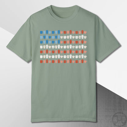 Coffee Cups Flag T-Shirt