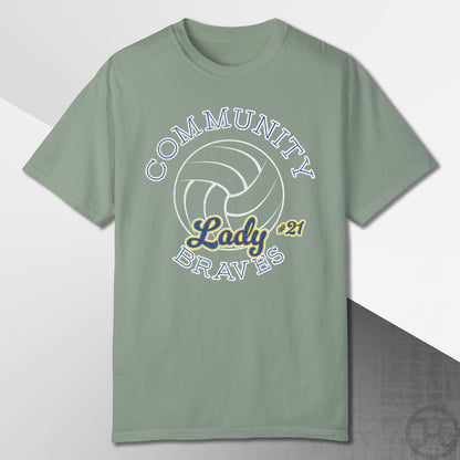 Community Lady Braves Volleyball T-Shirt