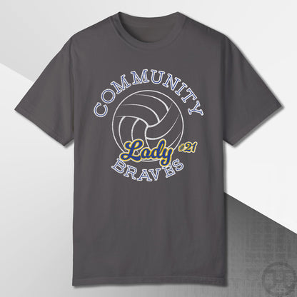 Community Lady Braves Volleyball T-Shirt