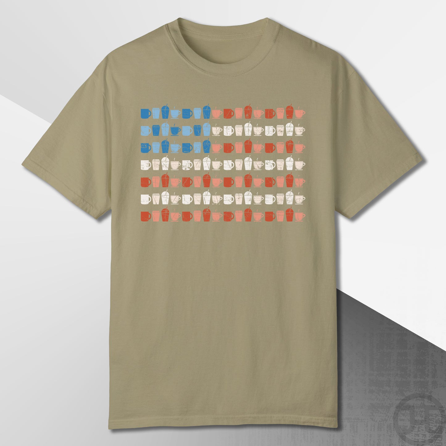 Coffee Cups Flag T-Shirt