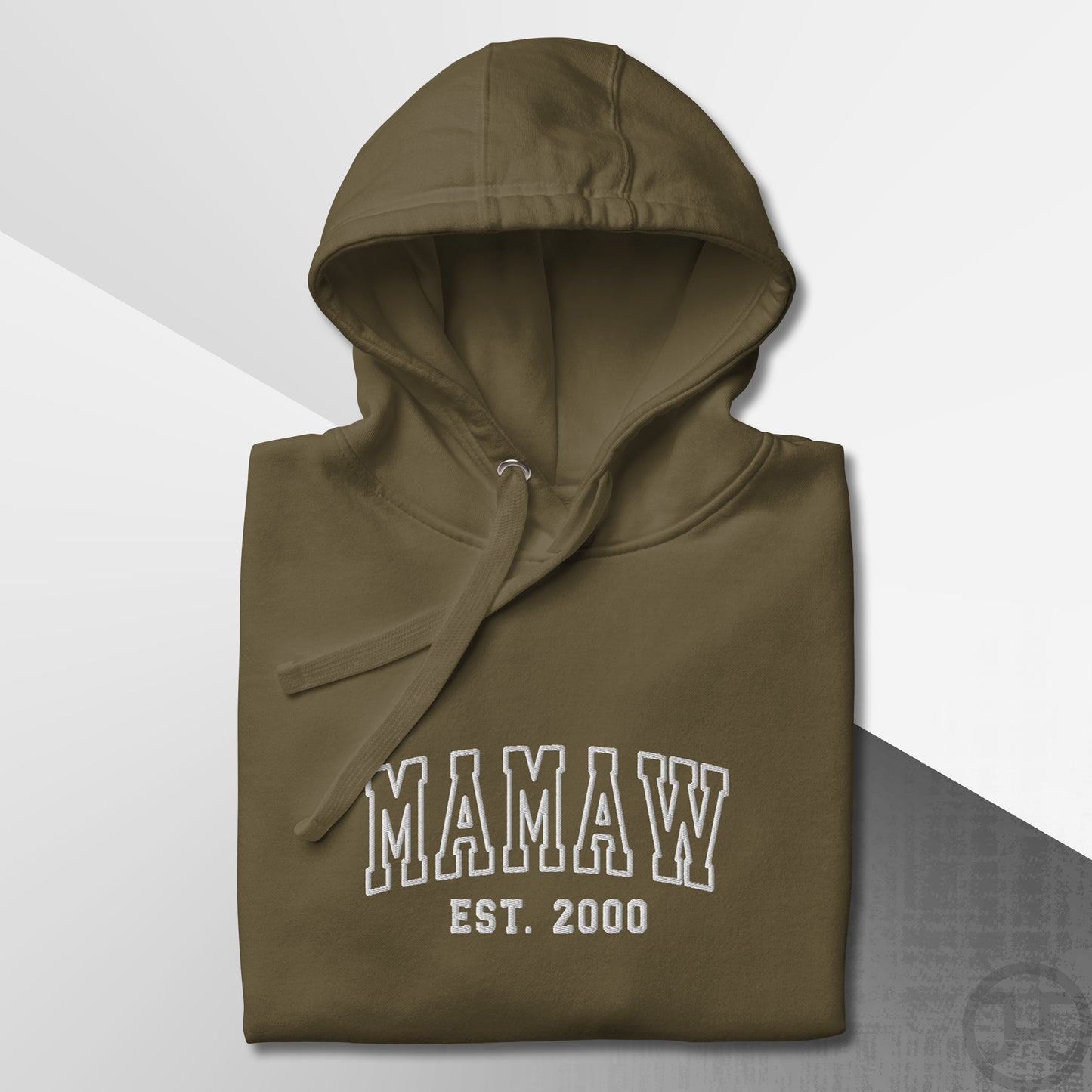 Embroidered Hoodie Mamaw w/Custom Est Date Center Chest