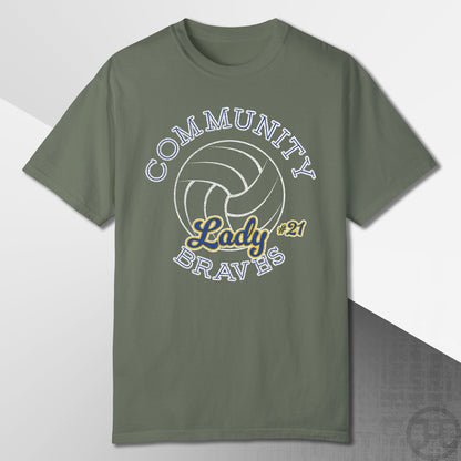 Community Lady Braves Volleyball T-Shirt