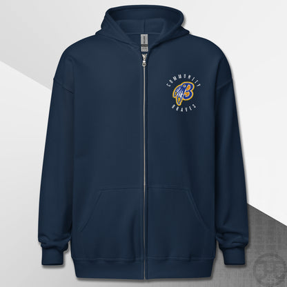 Community Braves Zip-Up B-logo Hoodie