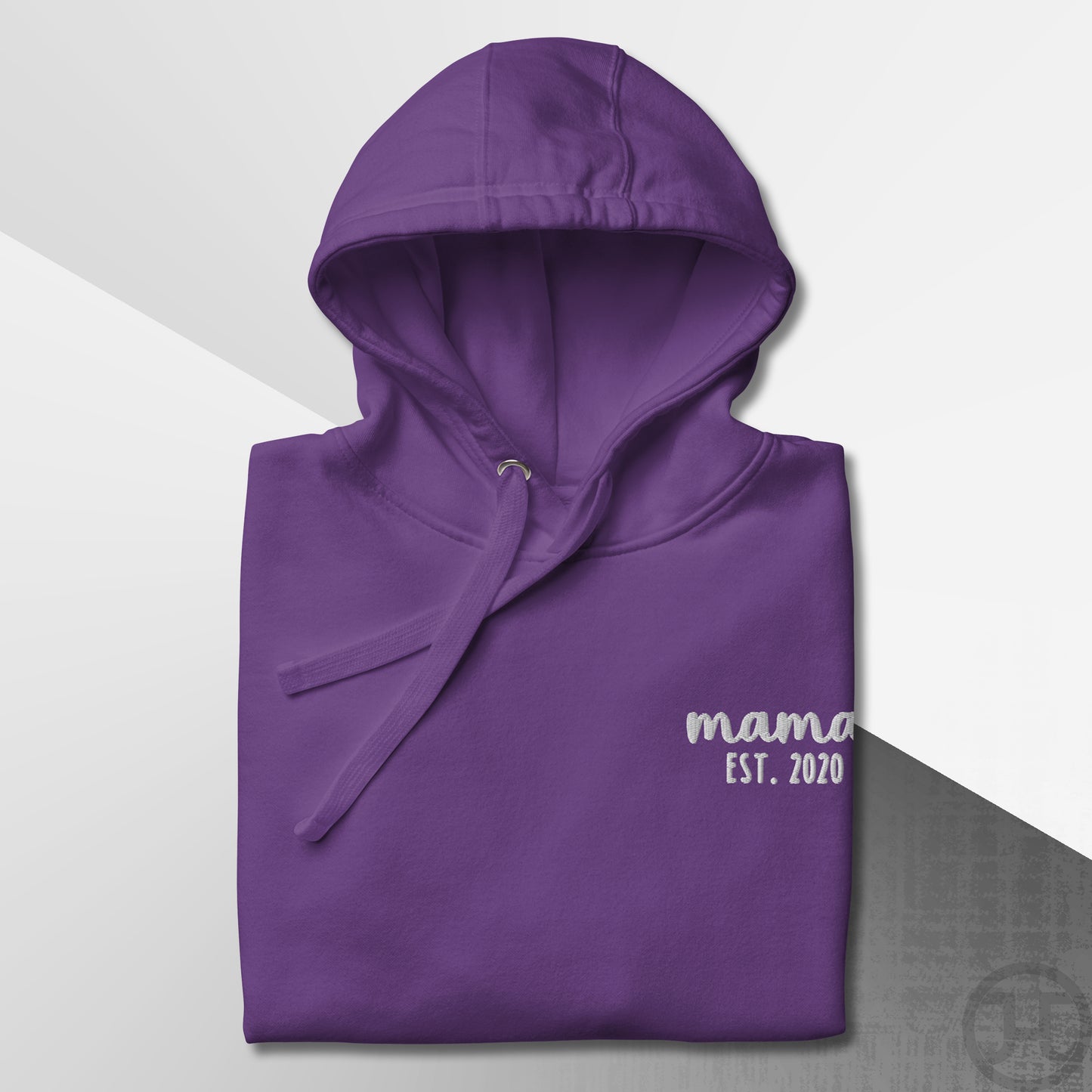 Embroidered Hoodie Mama w/Custom Est Date Left Chest
