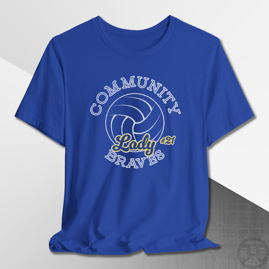 Community Lady Braves Volleyball T-Shirt