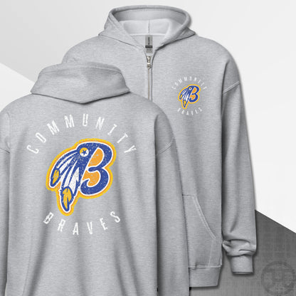 Community Braves Zip-Up B-logo Hoodie