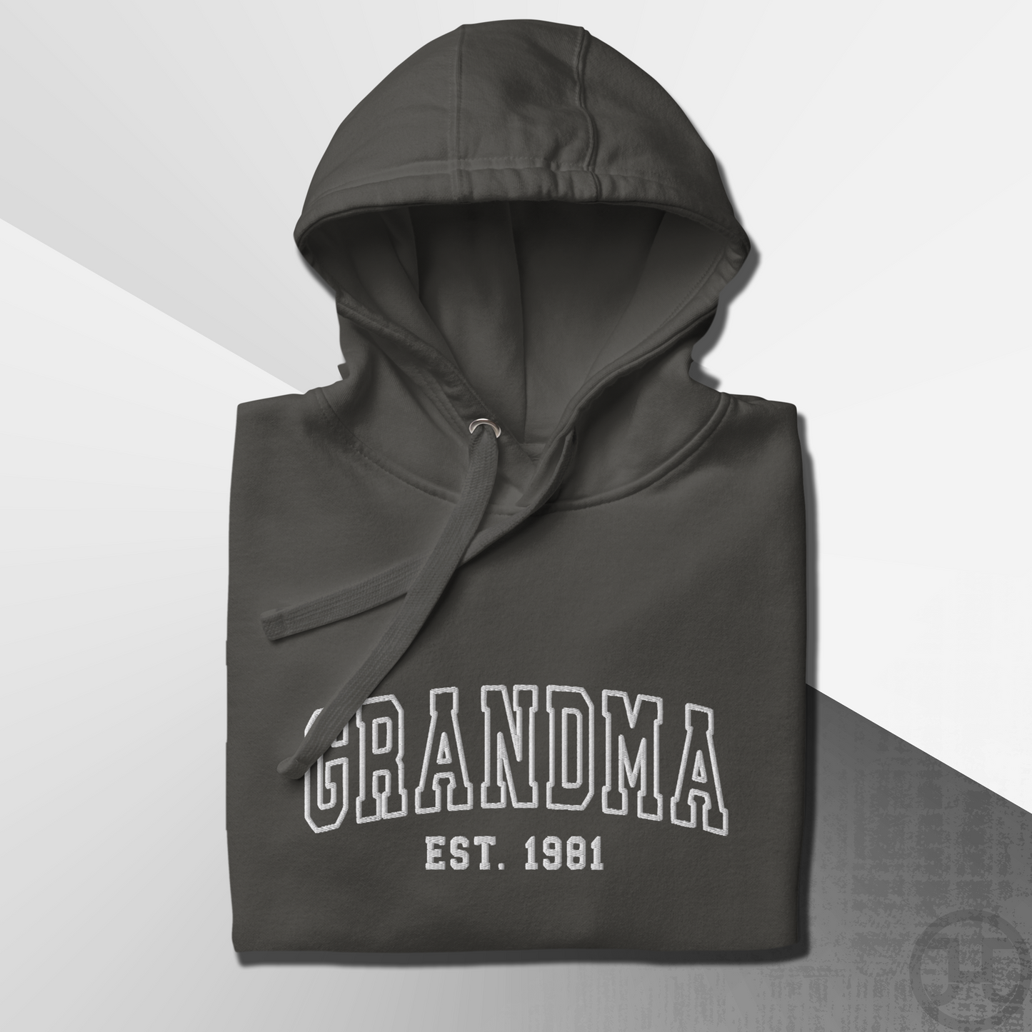 Embroidered Hoodie Grandma w/Custom Est Date Center Chest