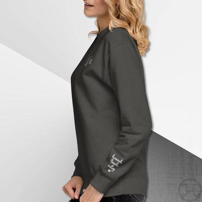 Embroidered Monogram Sweatshirt w/Names on Sleeves