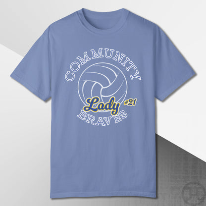 Community Lady Braves Volleyball T-Shirt