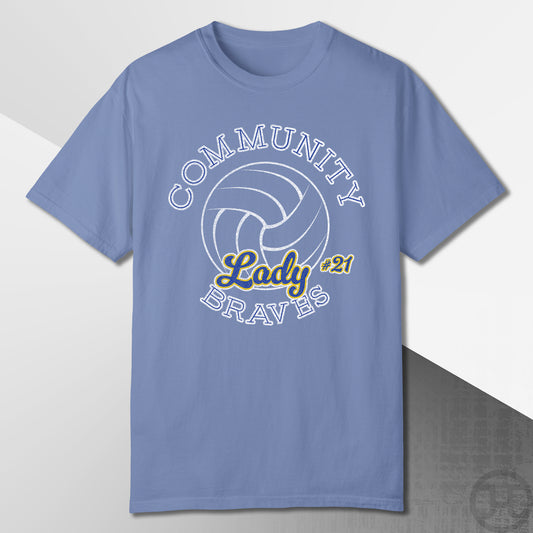 Community Lady Braves Volleyball T-Shirt